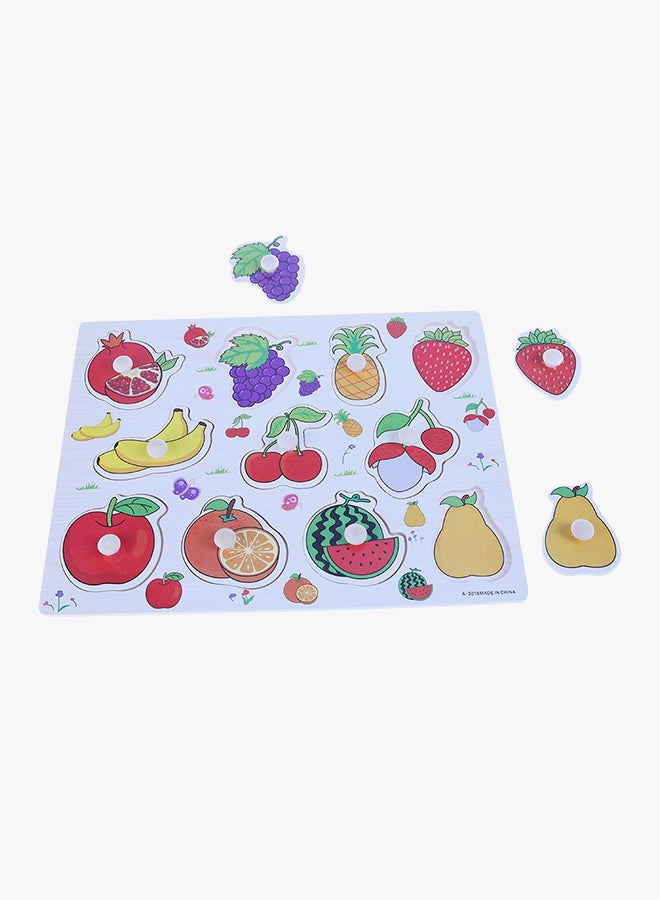 لعبة ألغاز صور مقطعة خشبية للتعليم المبكّر على شكل فواكه - Image 2