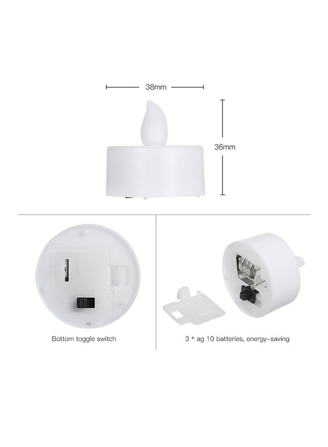 12-Piece LED Flame Flickering Effect Candle Light White 0.14kg  - Image 2