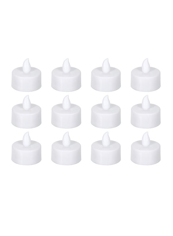 12-Piece LED Flame Flickering Effect Candle Light White 0.14kg  - Image 1