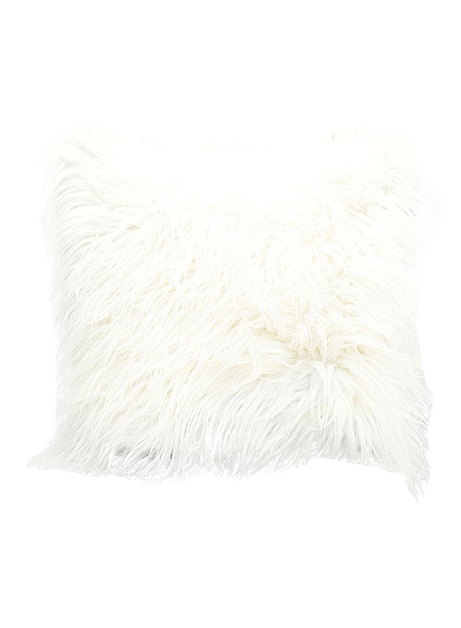 غطاء وسادة مخملي طويل من الفرو الصناعي أبيض 0.14كيلوجرام - Image 1