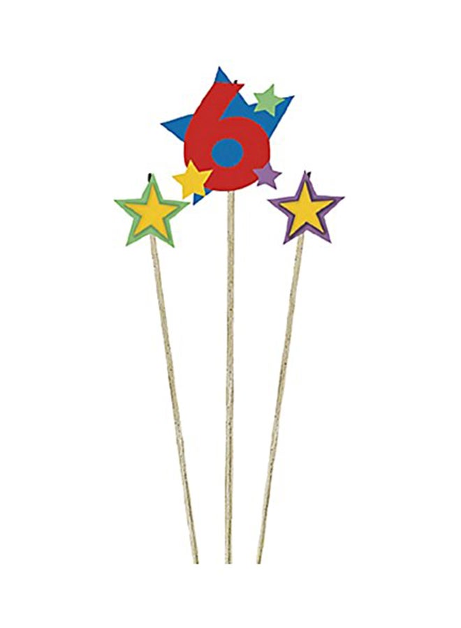 Amscan Number 6 Decorative Candle Multicolour 0.4X10.2X3.8inch