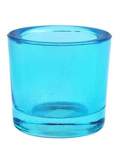 Heavy Glass Votive And Tea Light Candle Holder Aqua Blue 2.25X2.5X2.5inch