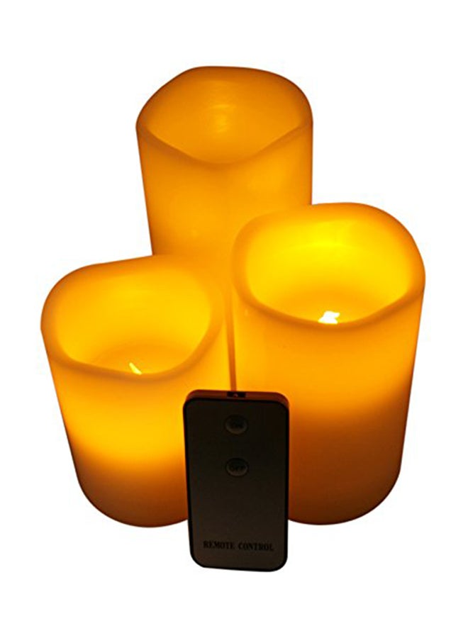 3-Piece Flickering Flameless LED Tea Candle Light Set Yellow - v1549023246/N20803075A_1