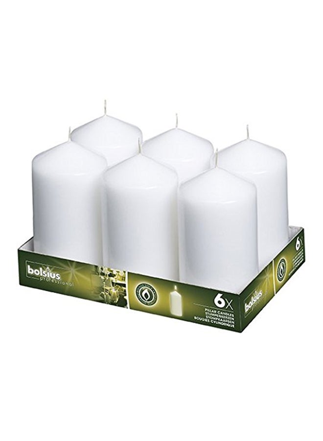 6-Piece Pillar Candle White