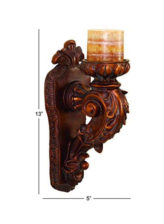 ديكو 79 حامل شموع بني 13x5x6.5بوصة - Image 2