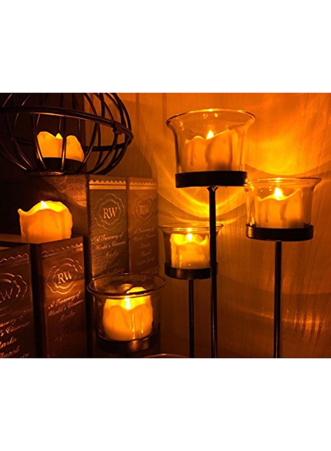 LeeHon Set of 12 LED Flameless Candles With Timer Flickering Yellow 1.7x1.4x1.4inch - Image 2