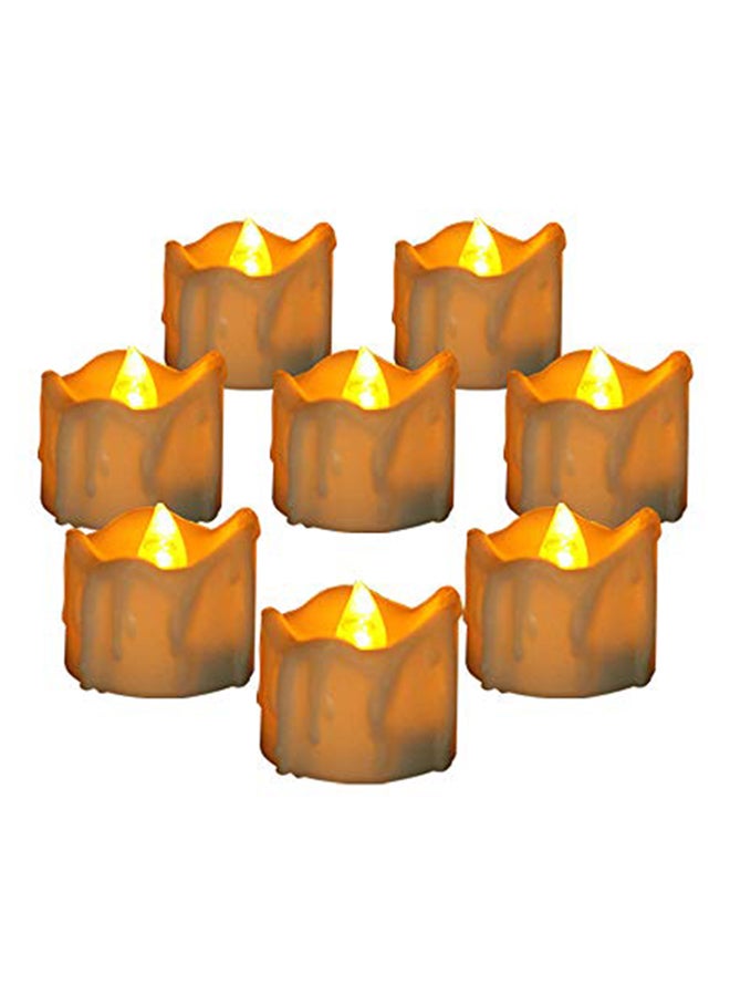LeeHon Set of 12 LED Flameless Candles With Timer Flickering Yellow 1.7x1.4x1.4inch - Image 1