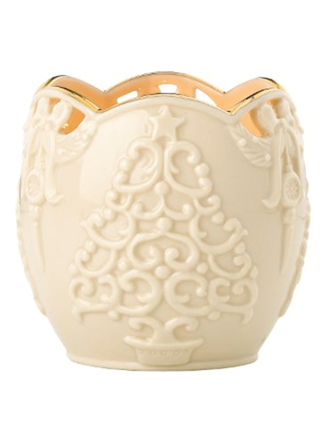 LENOX Merry Lights Tree Votive Candle Holder Beige 4.5x4.7x4.6inch 
