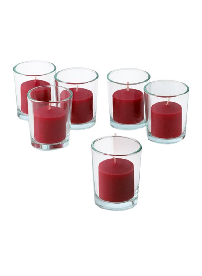 Light In The Dark Set of 12 Apple Cinnamon Scented Candles Red 1.5x1.5x1.5inch - Image 2