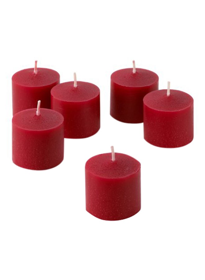Light In The Dark Set of 12 Apple Cinnamon Scented Candles Red 1.5x1.5x1.5inch - Image 1