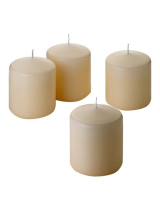 Set of 4 French Vanilla Scented Pillar Candles Off White 3x3inch - v1549023317/N20804728A_1