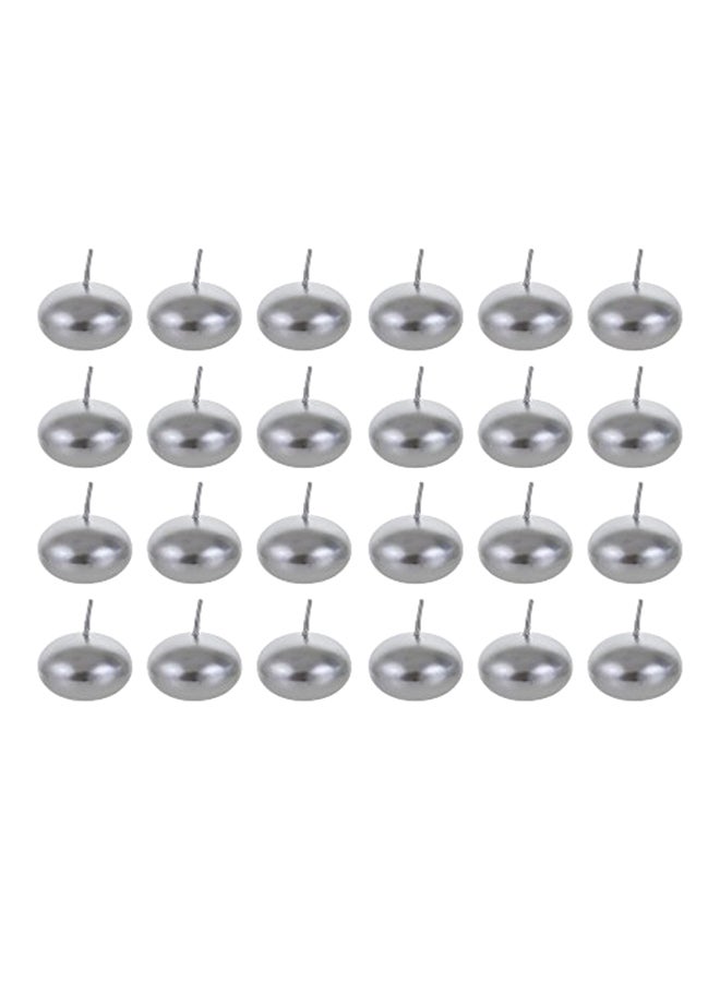 24-Piece Unscented Floating Disc Candles Silver 1x1.5x1.5inch