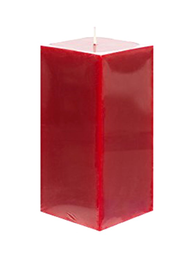 Unscented Square Pillar Candle Red