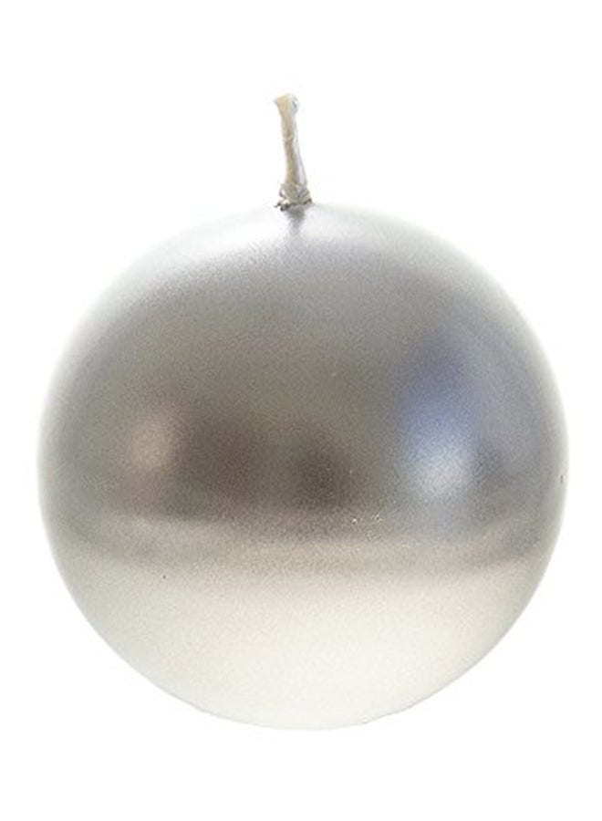 Mega Candles 6-Piece Unscented Ball Candle Set Silver - Image 1