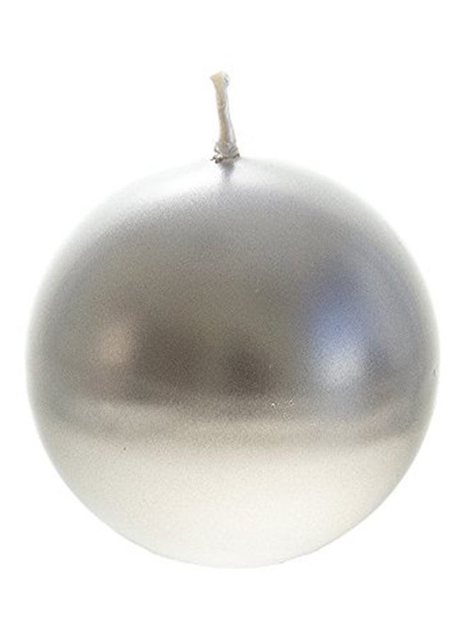 Mega Candles Unscented Ball Candle Silver - Image 1