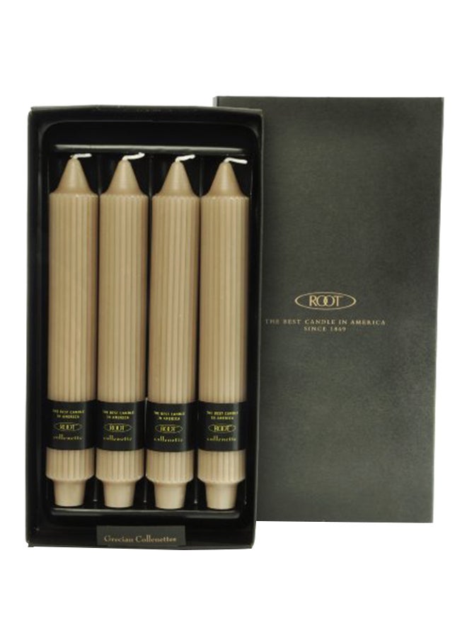 طقم شموع لعشاء جريسيان كولينيتيس بدون رائحة مكون من- 4 قطع بيج