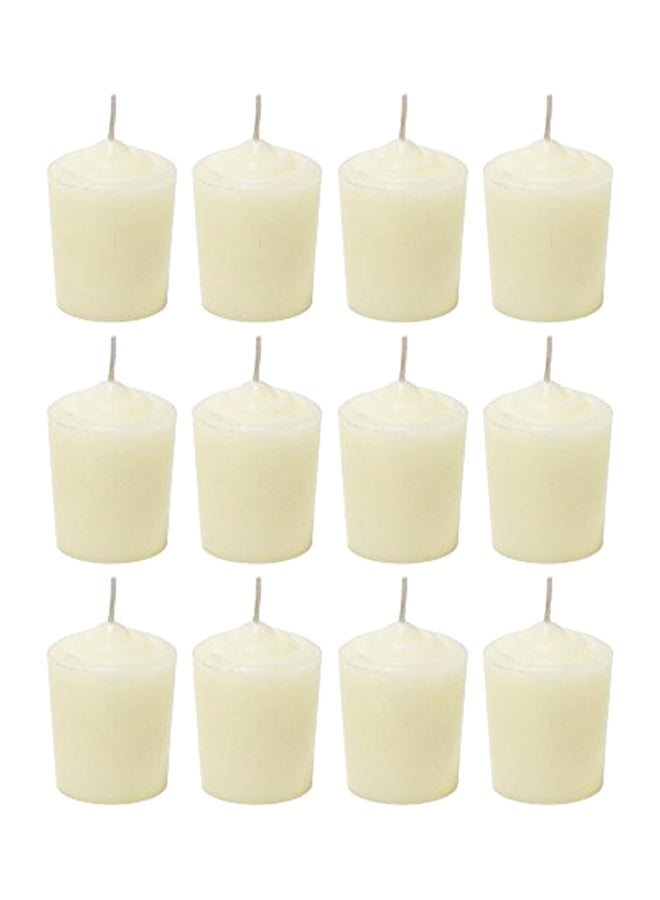 12-Piece Unscented Votive Candle Set Ivory