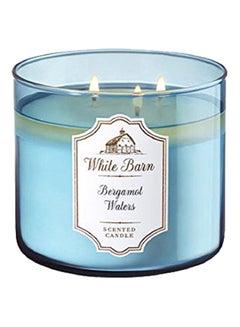 White Barn 3-Wick Scented Candle In Bergamot Waters Blue/Clear 