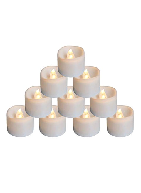 12-Piece Battery Operated Flameless LED Tealight Candle Set White