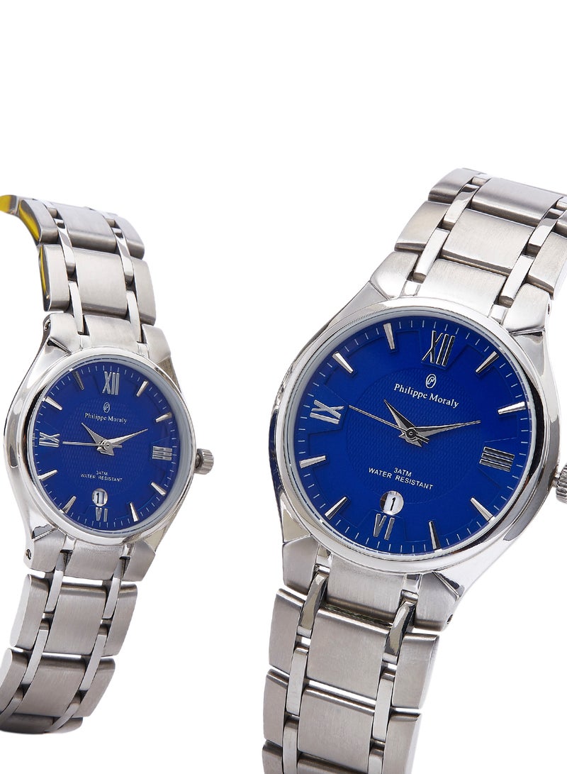 Philippe Moraly of Switzerland Water Resistant Stainless Steel Analog Wrist Watch - Image 1