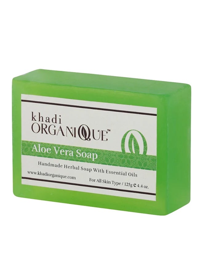 Khadi ORGANIQUE Handmade Aloe Vera Soap Light Green 125grams  - Image 1