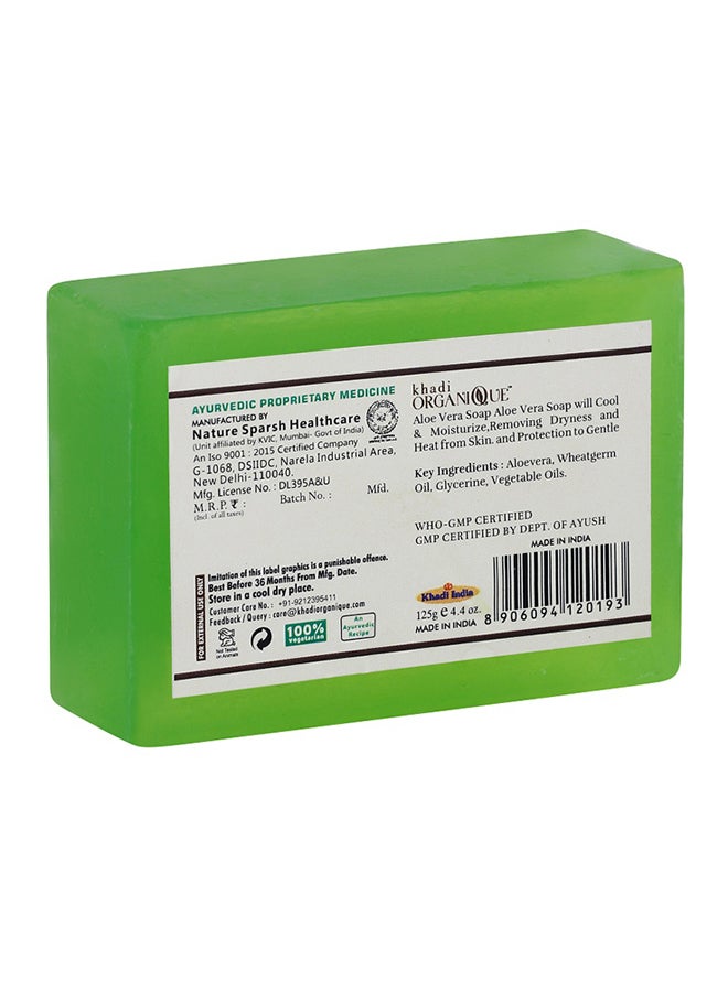 Khadi ORGANIQUE Handmade Aloe Vera Soap Light Green 125grams  - Image 2