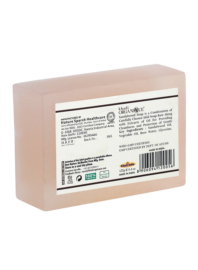 Khadi ORGANIQUE Handmade Ayurvedic Sandalwood Soap Light Pink 125grams  - Image 2