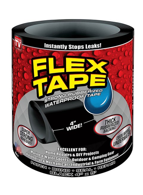 Strong Rubberized Waterproof Tape 4" X 5' Black