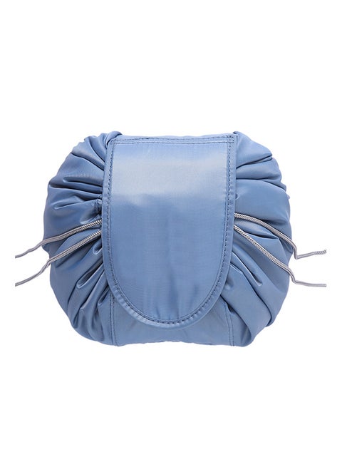 Large Capacity Drawstring Lazy Makeup Toiletry Bag Blue