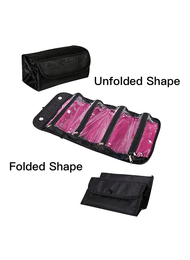 حقيبة متعددة الوظائف بسعة كبيرة لمستلزمات المرحاض أسود - Image 3