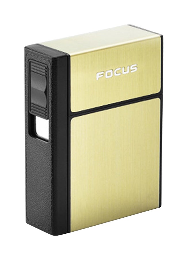 FOCUS Cigarette Dispenser Storage Box With USB Lighter Silver 60x92x67.5mm 