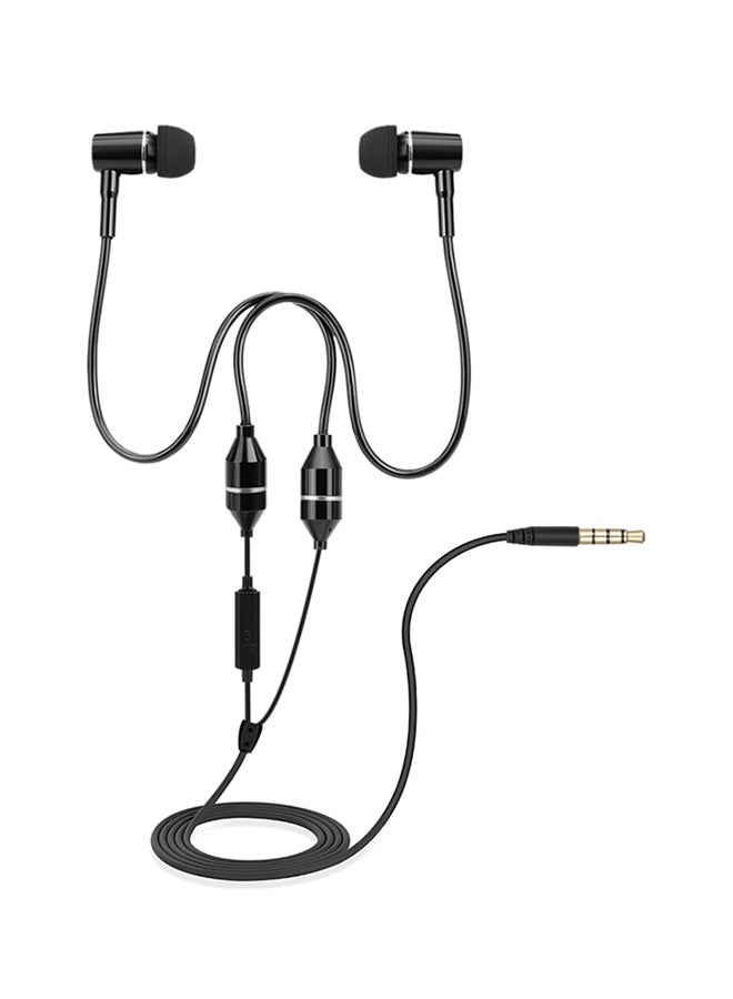 FC12 Stereo Music Headset Air Tube 3.5mm Anti-radiation Earphone In-ear Headphone Radiation Free Noise Reduction Line Control with Mic Black for Smart Phones Desktop Notebook Tablet PC  - Image 1
