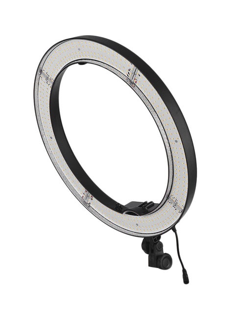 18 Inches Two Color Temperature Ring Light 55W 85V-265V Full Voltage 480 Pieces LED Anchor Live Light 3200K to 5500K Dimmable Ring Video Lamp with Plastic Filter Set for Makeup Camera Phone Video Shooting EU Plug