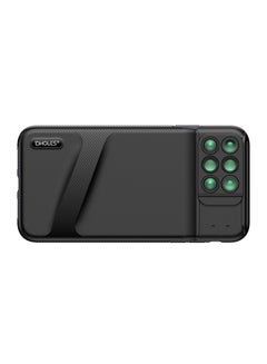 6-In-1 Fisheye Wide Angle Macro Lens With Protective Phone Case For Apple iPhone Xs Max Black