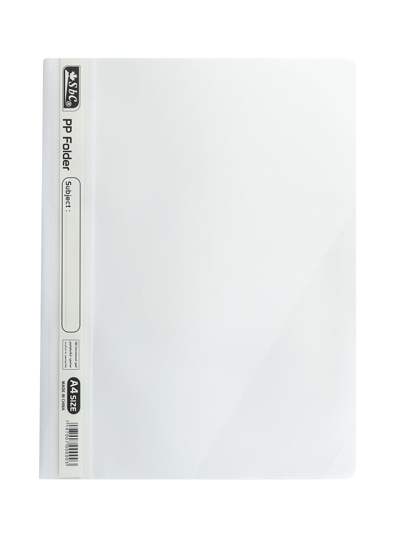 SBC - 10-Piece Clear File Folder White - Image 1