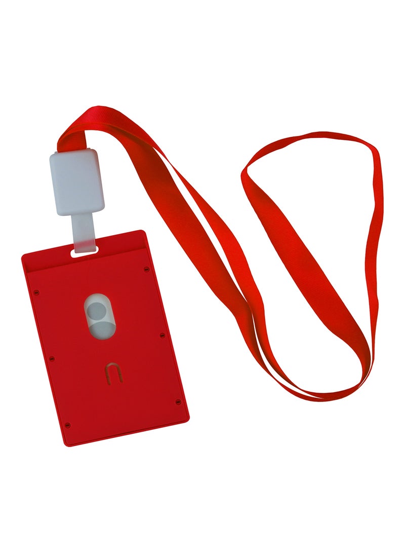 SBC ID Card Holder With Lanyard Red - Image 2