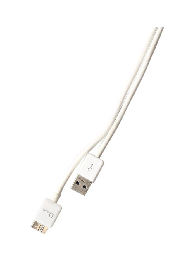 كبل شحن Micro-B لهاتف سامسونج جالاكسي نوت 3 أبيض