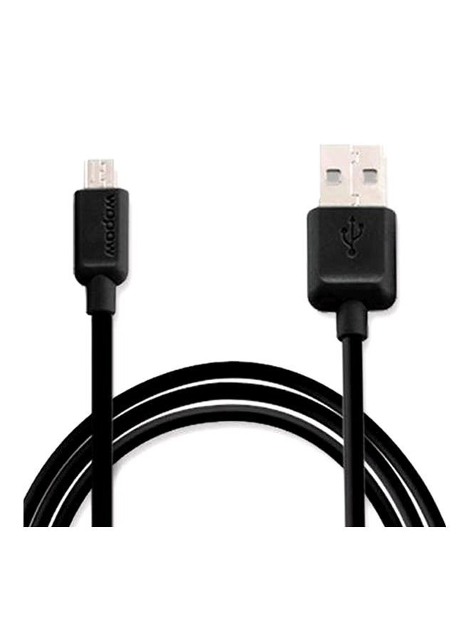وبو كابل شحن ومزامنة بيانات بمنفذ Micro USB أسود