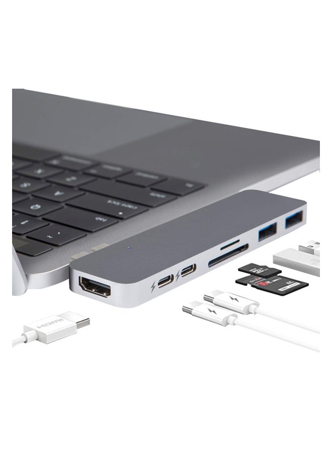 HYPER - 7-In-2 Portable Multi-Port Adapter Space Grey - Image 1