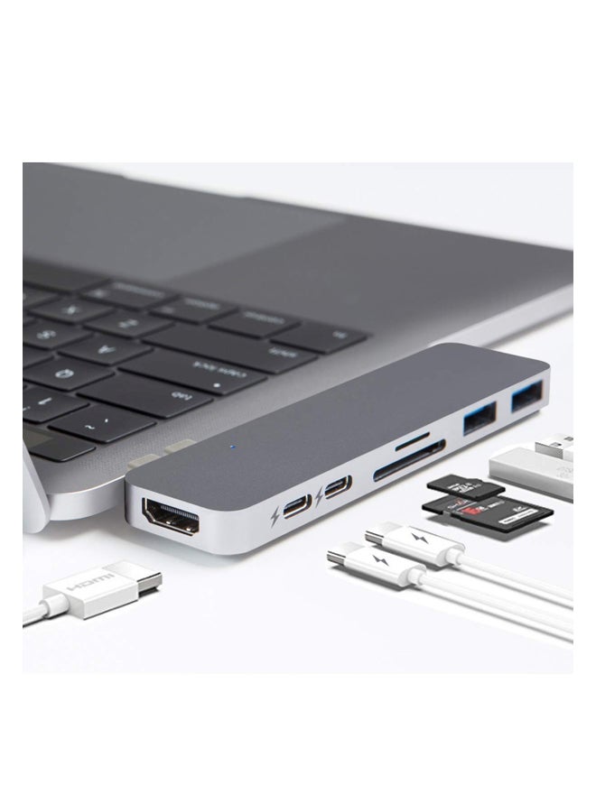 HYPER - 7-In-2 Portable Multi-Port Adapter Space Grey - Image 1