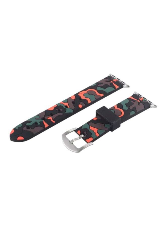 MARGOUN Replacement Band For Apple Watch Series 3/2/1 42mm Camo Orange/Green/Black - Image 1