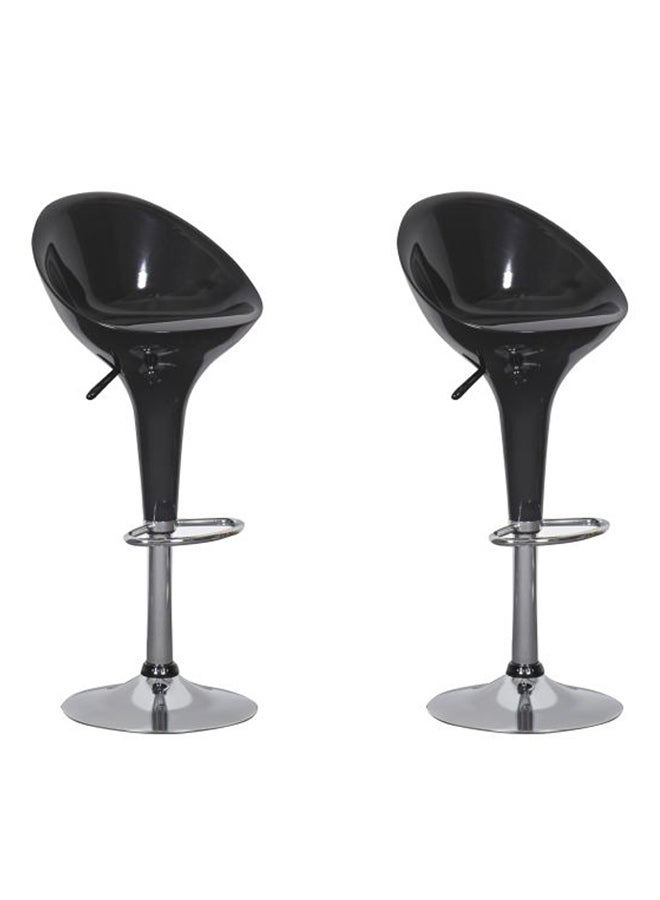 2-Piece Height Adjustable Chair Set Black/Silver