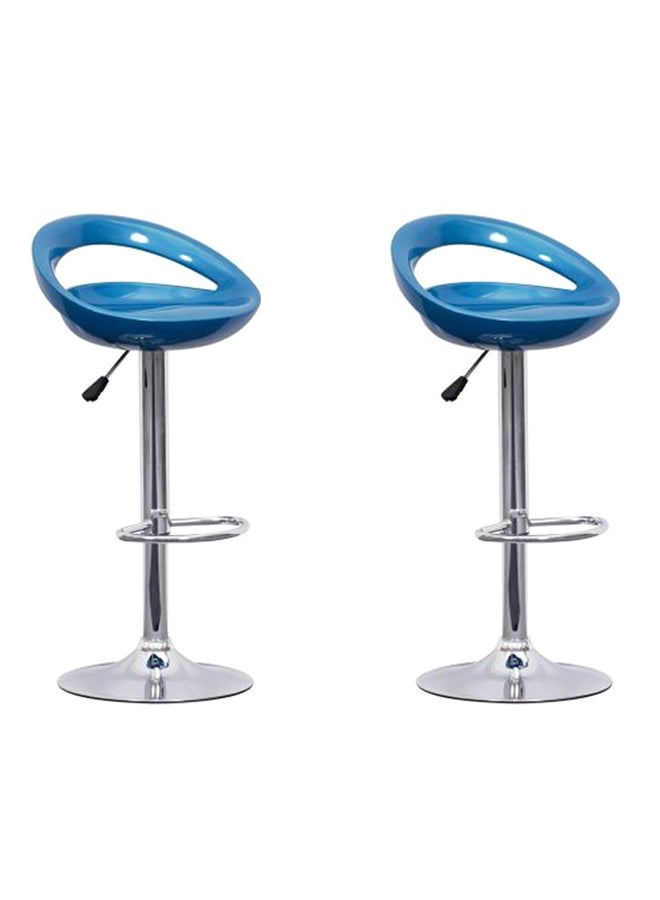 LANNY 2-Piece Height Adjustable Chair Set Blue/Silver 