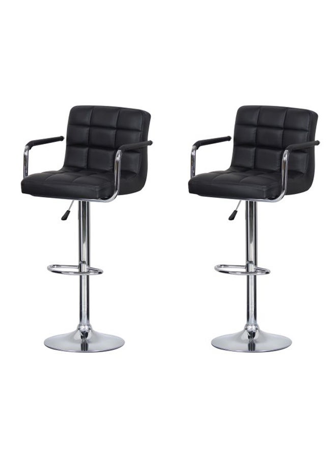 طقم مقعد بارتفاع قابل للتعديل من قطعتين أسود/فضي