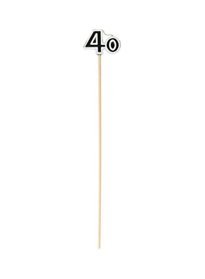 Amscan 40th Celebration Candles On A Stick, Party Favor Black 