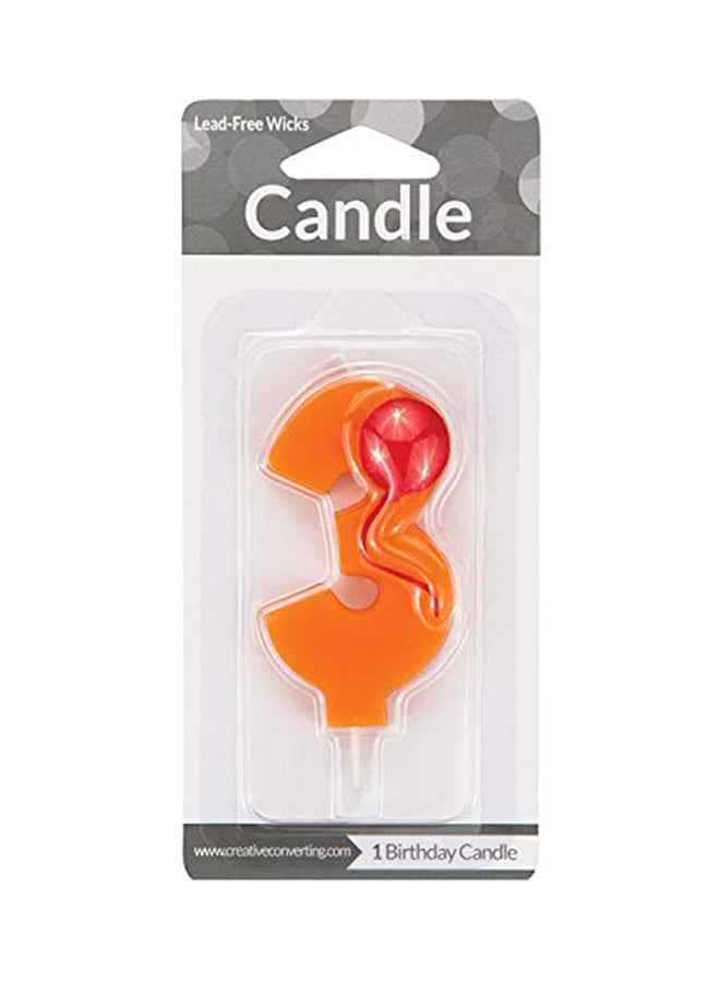 CREATIVE CONVERTING Creative Converting 104203 Numerical Balloon Candle, 3, Orange  - Image 2