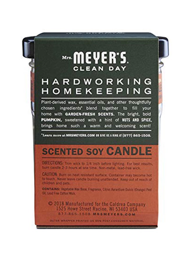 Mrs. Meyer's Clean Day Mrs. MeyerS Clean Day Scented Soy Candle, Pumpkin, Candle, 4.9 Ounce  - Image 1