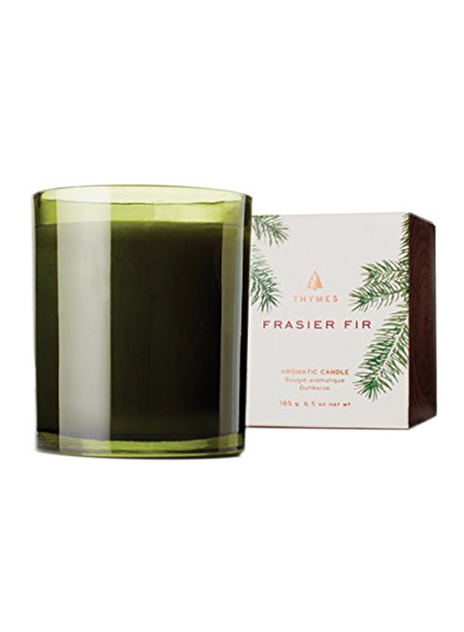 Thymes Frasier Fir Pine Needle Green Glass Jar Candle, 50 Hour Burn Time 6.5 Ounces - Image 1