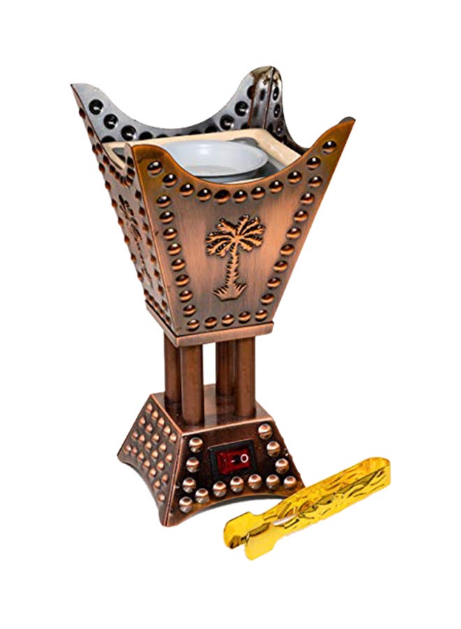 am - Am Bakhoor Burner Electric Incense Burner Oud Resin Frankincense Small Square Copper - Image 1