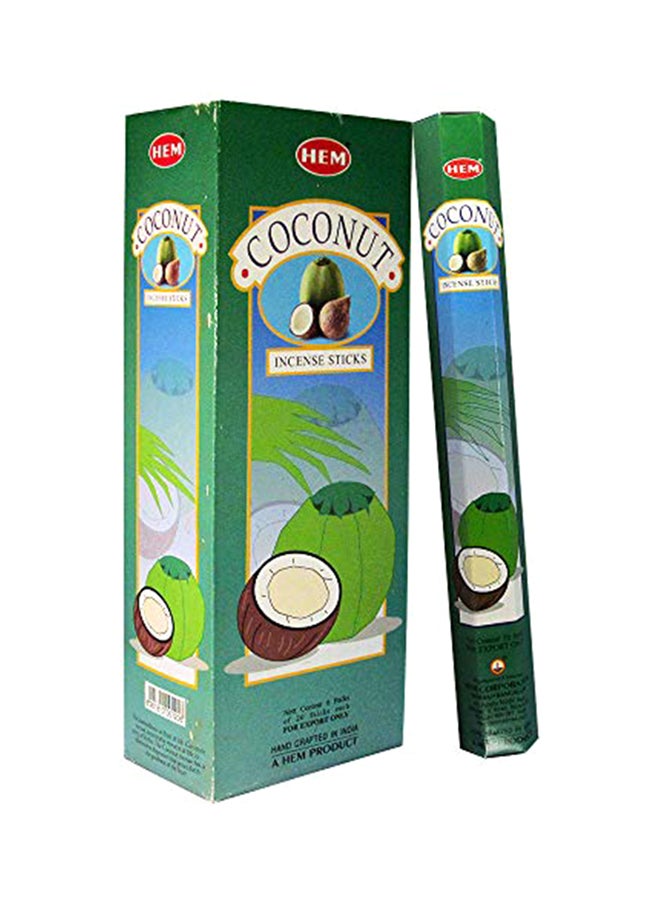 هيم علبة بخور برائحة جوز الهند تحتوي على 6 أعواد أسطوانية وزنها 20 جراماً - Image 1